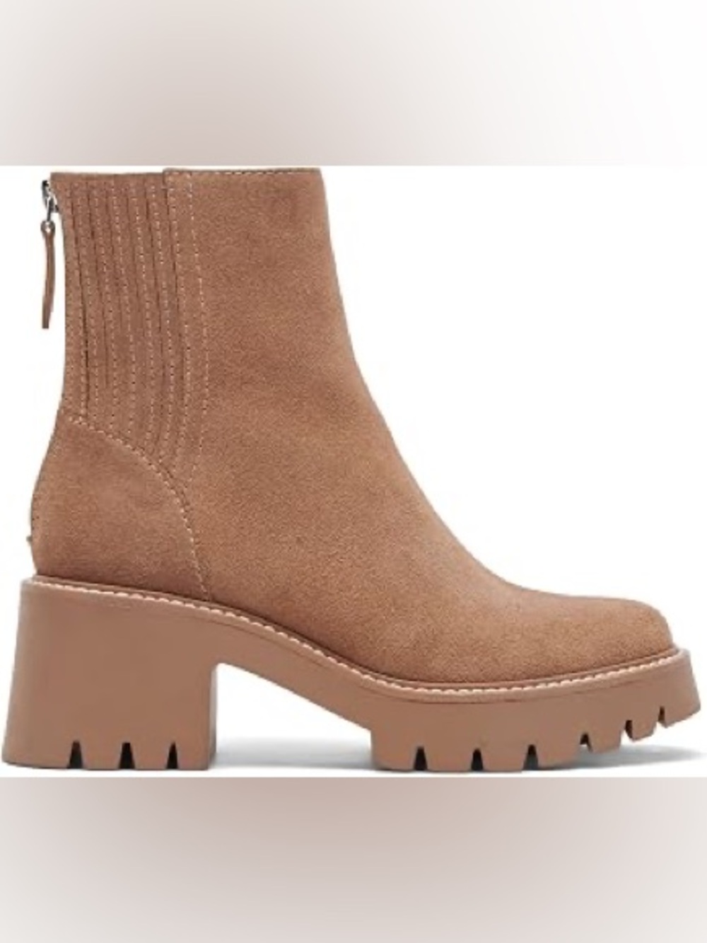 Dolce Vita Taupe Suede Lug Sole Ankle Boots